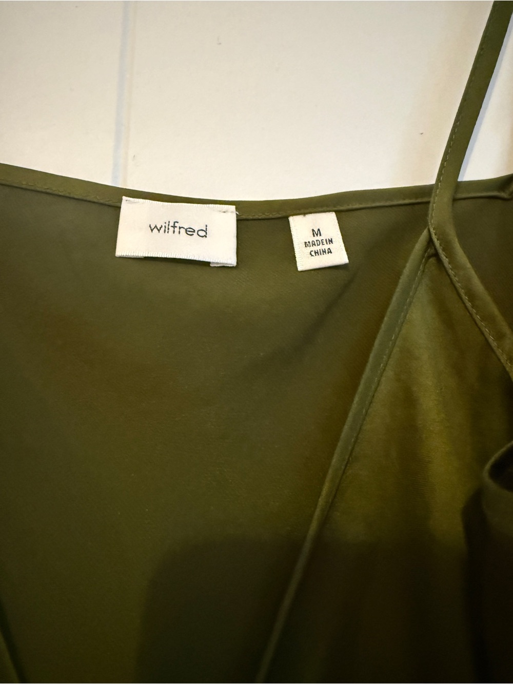 Wilfred Olive Green Only Slip Satin Midi Dress - Picture 2 of 2